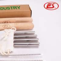 304 stainless steel straws set  beech tube metal drinking straw with brush