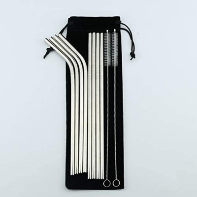 Stainless Steel Straws Set  Reusable with Cleaning Brush for Fruit Juice and Any Hot or Cold Drink